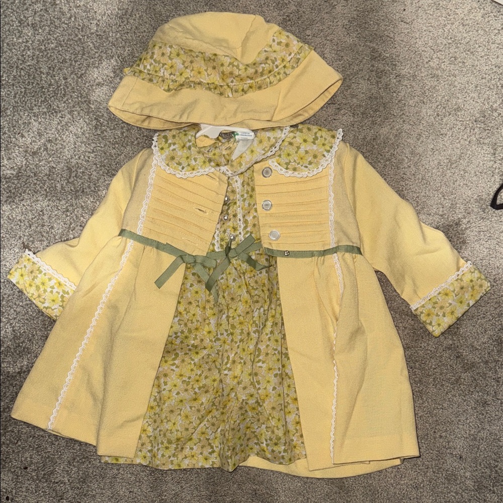Little Bitty Vintage Yellow Floral Set